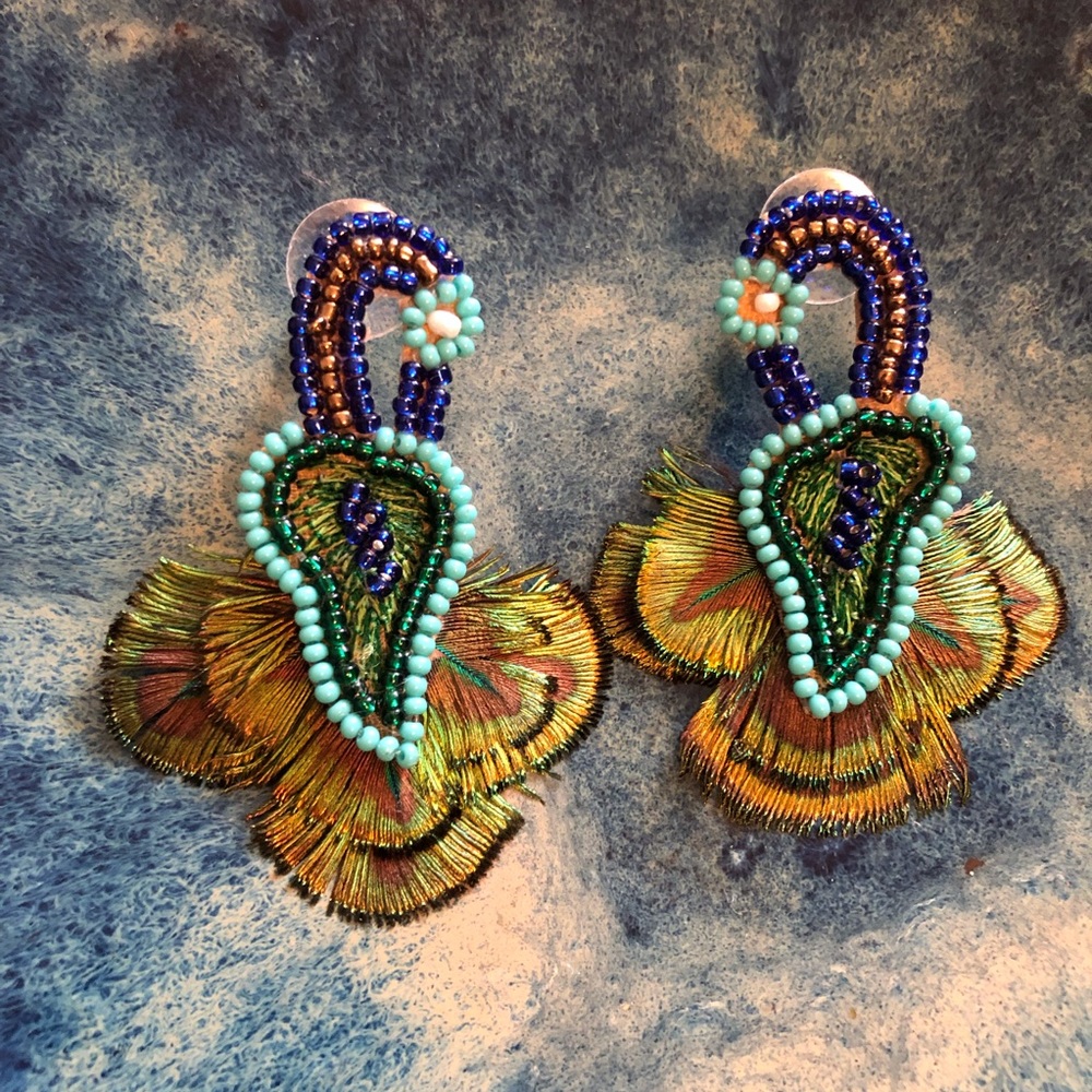 Peacock earrings